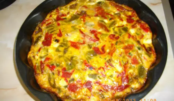 Quiche with Roasted Peppers and Feta Cheese