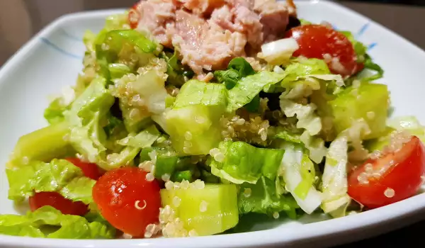 Green Salad with Quinoa and Tuna