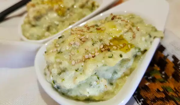 Zucchini Spread with Sesame Seeds and Processed Cheese