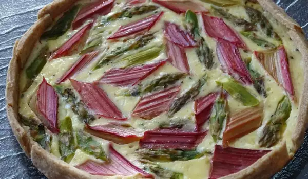 Quiche with Asparagus and Rhubarb