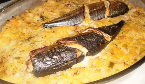 Mackerel Casserole with Sauerkraut and Rice