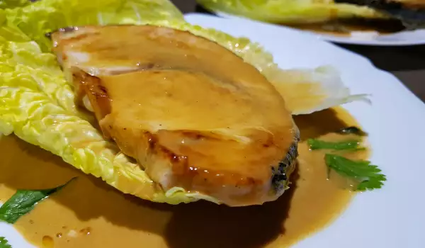 Swordfish with Shrimp Sauce