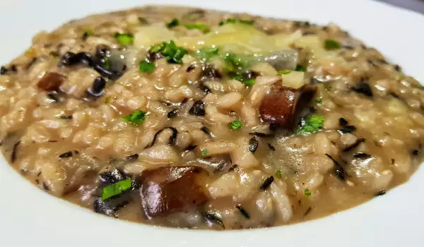 Risotto with Black Trumpet Mushrooms