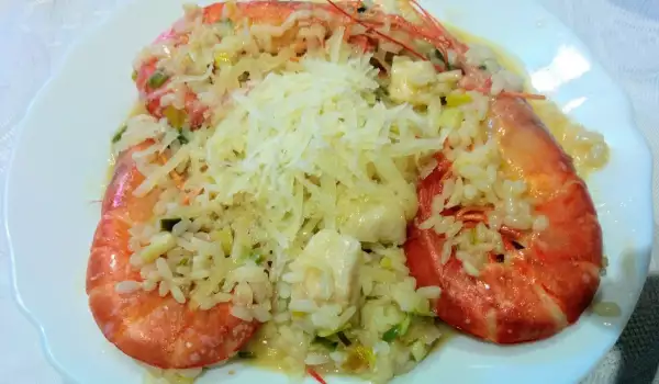 Risotto with Fresh Garlic and Shrimps
