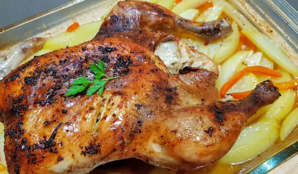 Roasted Chicken with Potatoes and Carrots