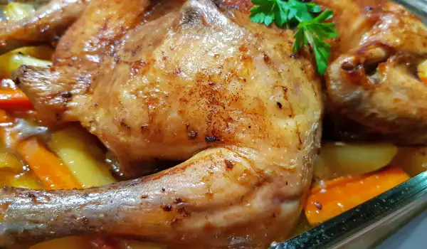 Roasted Chicken with Potatoes and Carrots