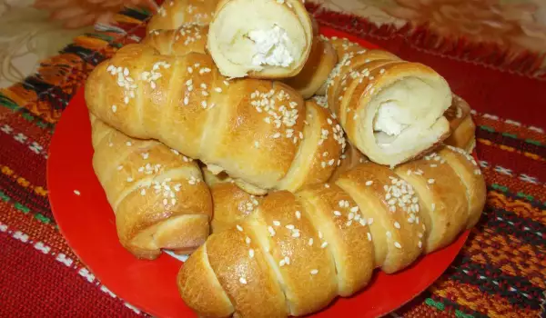 Wrapped Bread Buns with Feta Cheese