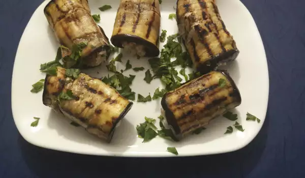 Eggplant, Cream Cheese and Tuna Rolls