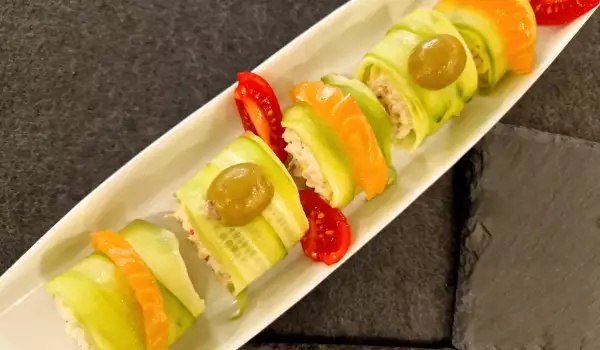 Festive Cucumber Rolls with Fish Filling
