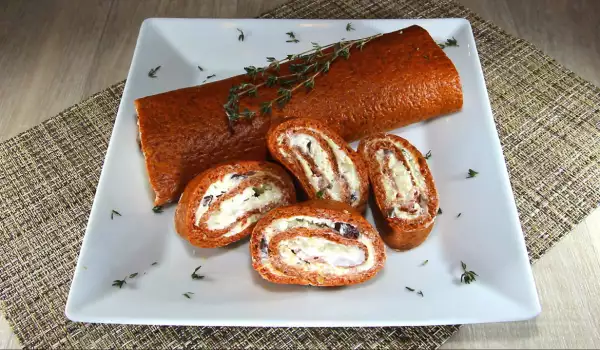 Roll with Baked Peppers