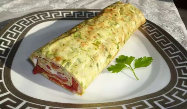 Roll with Zucchini and Red Peppers