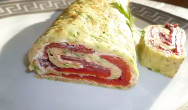 Roll with Zucchini and Red Peppers