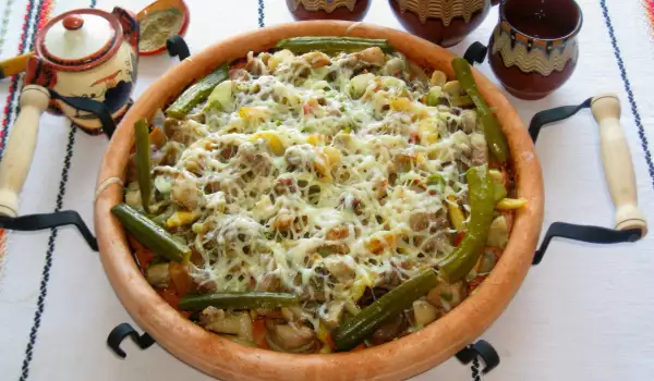 Saj with Pork and Vegetables in the Oven