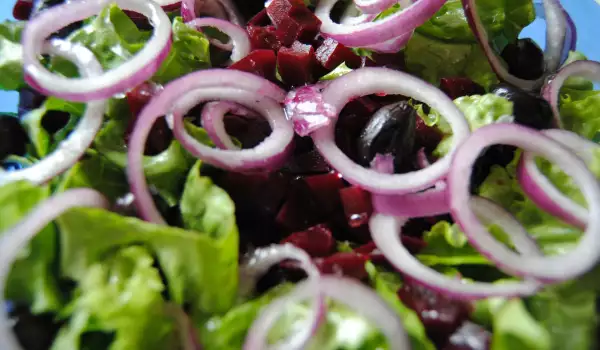 Salad with Red Beets and Lettuce