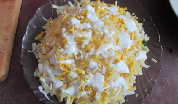 Salad with Mayonnaise and Boiled Eggs