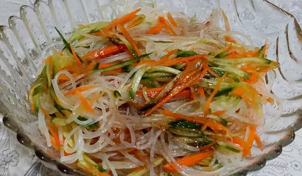 Rice Noodle, Cucumber and Carrot Salad