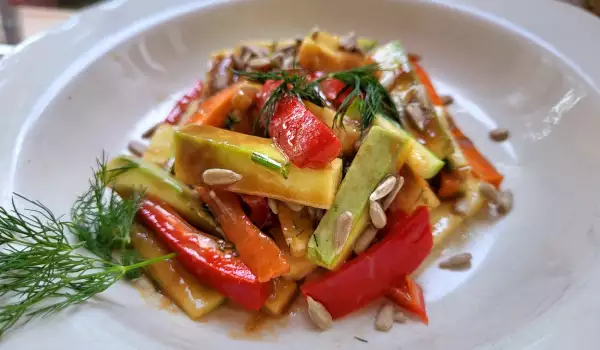 Zucchini Salad with Carrots and Peppers