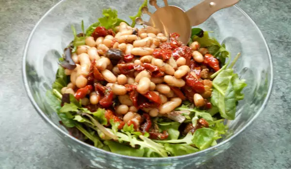 Tuscan Salad with White Beans, Dried Tomatoes and Arugula