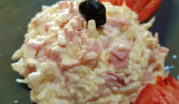 Cabbage Salad with Mayonnaise and Eggs