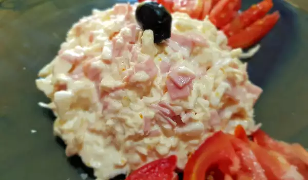 Cabbage Salad with Mayonnaise and Eggs