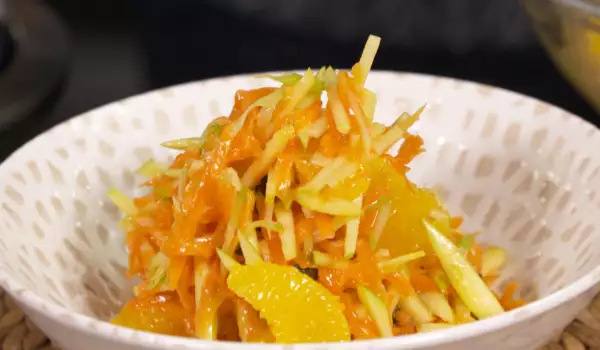 Carrot, Celery and Apple Salad with a Honey Dressing