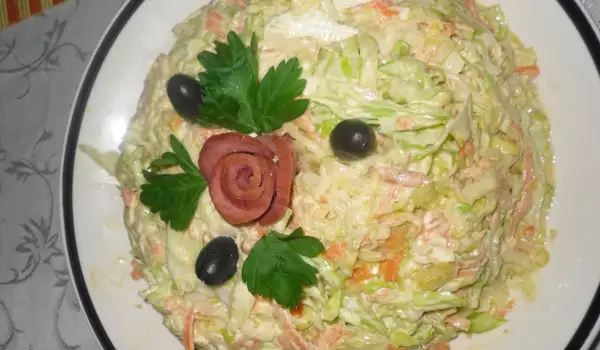 Cabbage, Carrots and Mayonnaise Salad
