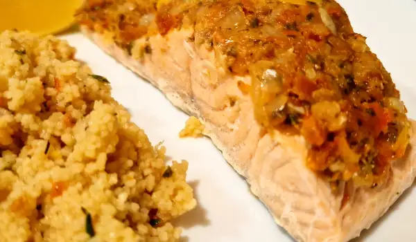 Salmon with Dried Tomatoes and Couscous