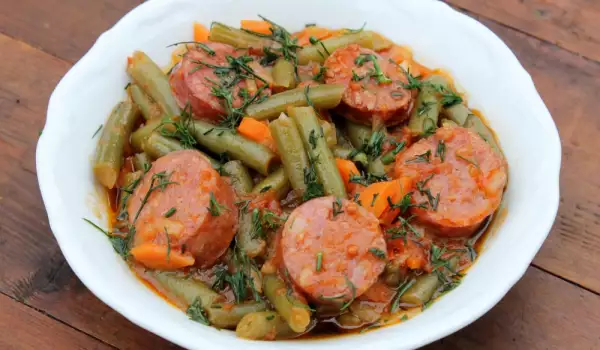 green beans with sausage