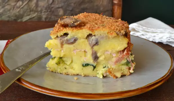 Shepherd's Pie with Spinach, Mushrooms and Ham