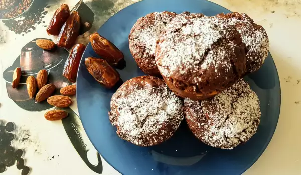 Chocolate Muffins with Dates and Almonds