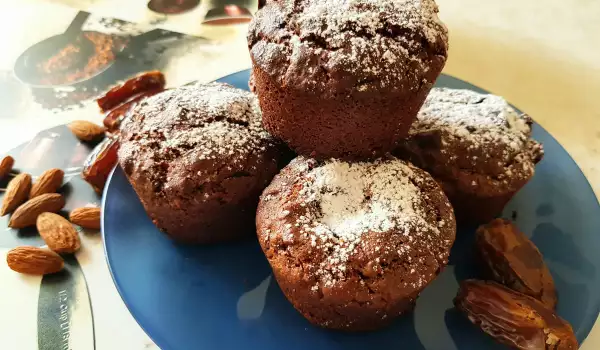 Chocolate Muffins with Dates and Almonds