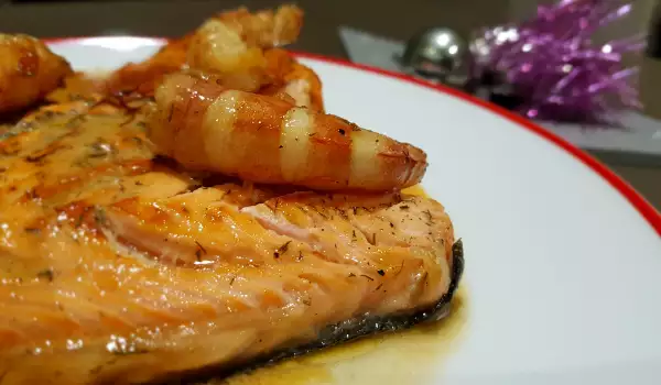 Salmon with Shrimp in Champagne and Saffron