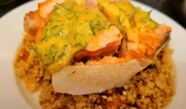 Salmon with Quinoa and Mustard Sauce