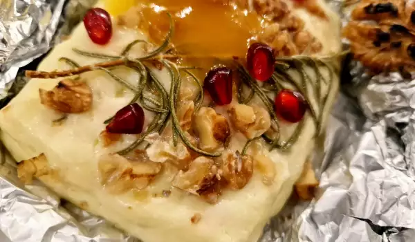 Cheese with Walnuts and Honey in Foil