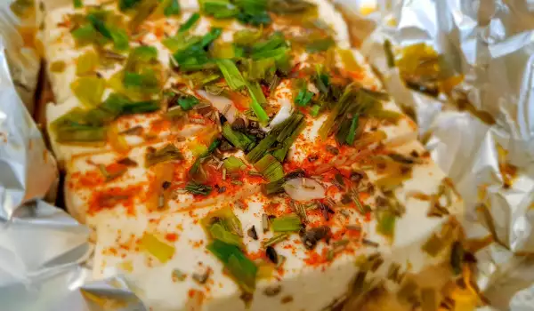 Feta Cheese with Spices and Baked in Foil