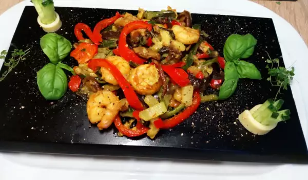Shrimp with Chinese Mushrooms and Vegetables