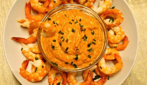 Festive Shrimp with Romesco Sauce