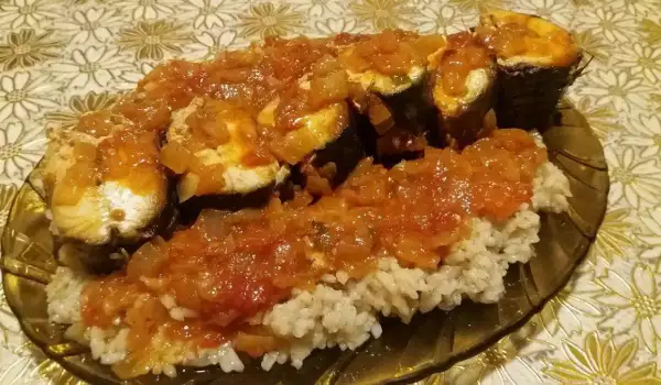 Delicious Mackerel on a Rice Canapé