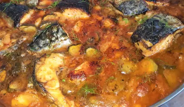 Oven-Baked Mackerel with Beans
