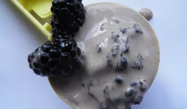 Homemade Ice Cream with Blackberries