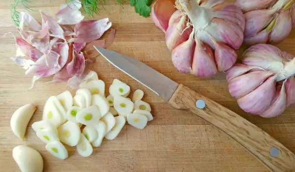 Chopped onion and garlic