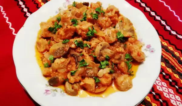 Tofu with Mushrooms and Onions