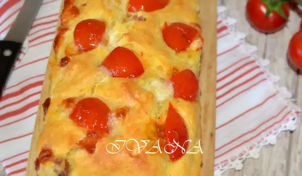Savory Cake with Tomatoes and Yellow Cheese