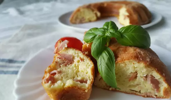 Savory Sponge Cake with Cottage Cheese and Ham