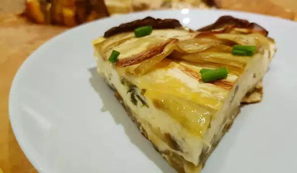 Savory Pie with Feta Cheese, Eggplant and Spring Onions