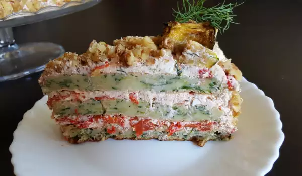 Salty Cake with Zucchini Layers