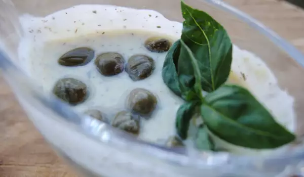 Cream-Mustard Sauce with Capers and Fresh Basil