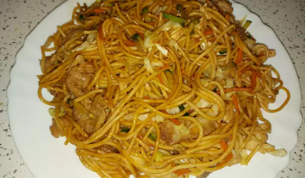 Chinese-Style Spaghetti with Three Types of Meat