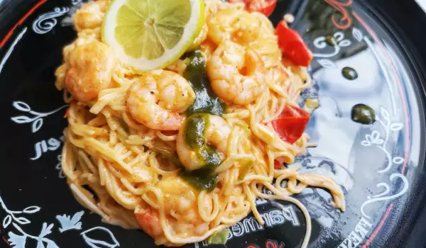 Colorful Spaghetti with Shrimp