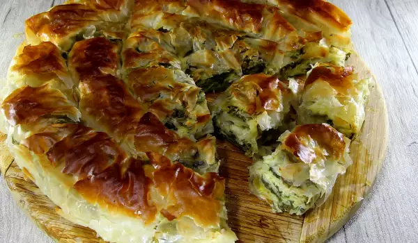 Spiral Phyllo Pastry with Dock and Homemade Feta Cheese